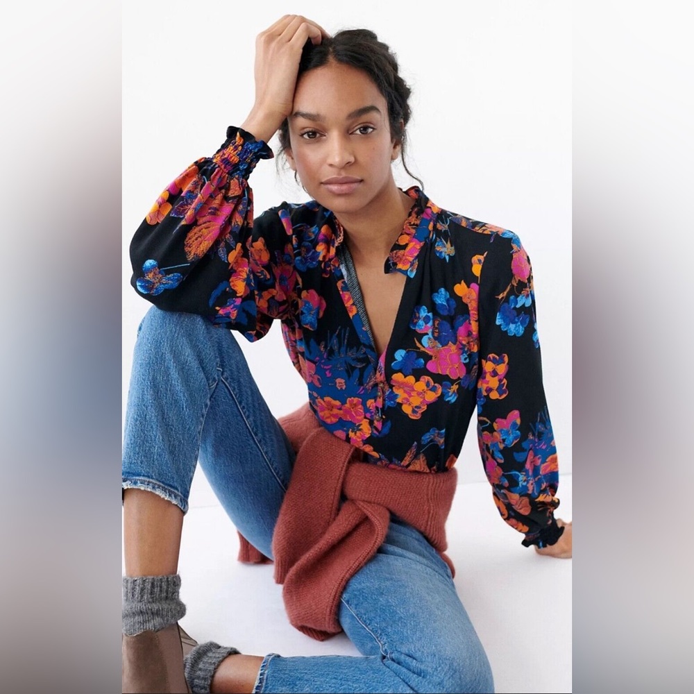 Anthropologie‎ Maeve Colette Floral Peasant Blouse.
